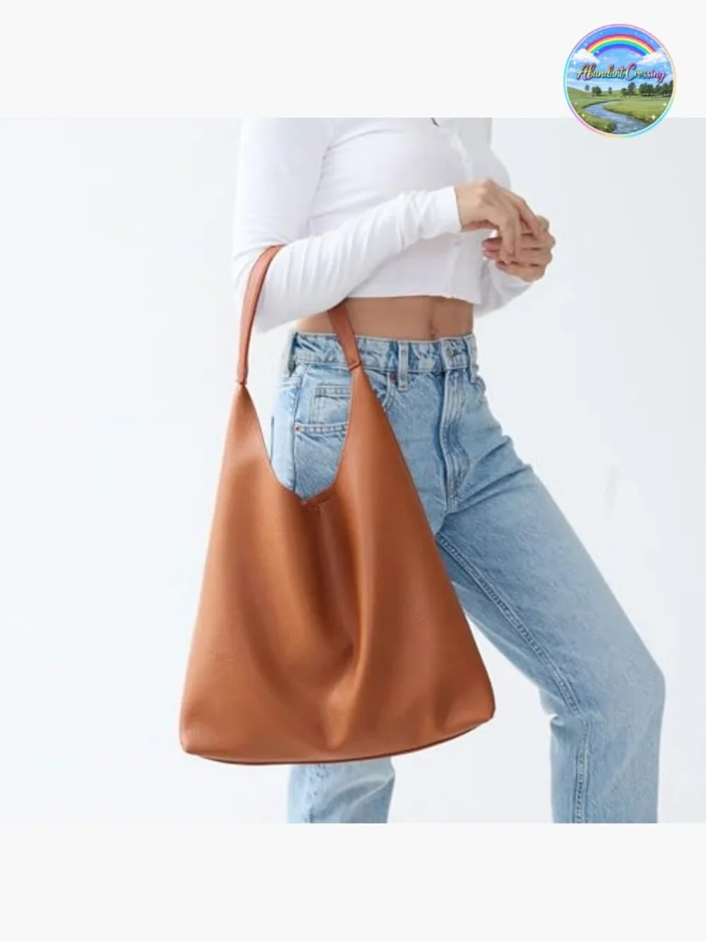 Slouchy Hobo Shoulder Tote Vegan Leather Handbag Purse
